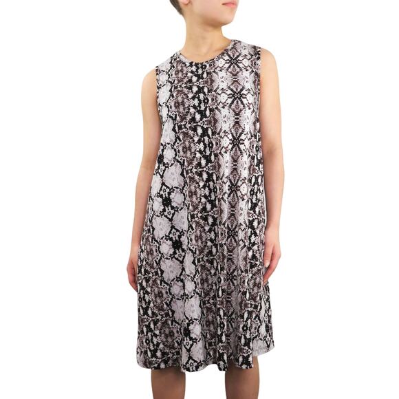Nicole Miller Snake Print Python High Neck Sleeveless Midi Dress Casual Small - Picture 6 of 7